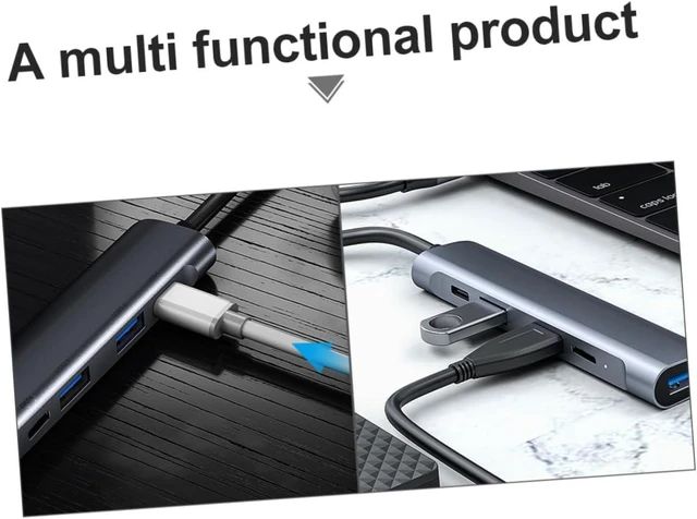 Alt view image 7 of 7 - POPETPOP Type C Multi Port USB Hub Adapter USB Ports Dual Type C Docking Station No Driver Needed Lightweight
