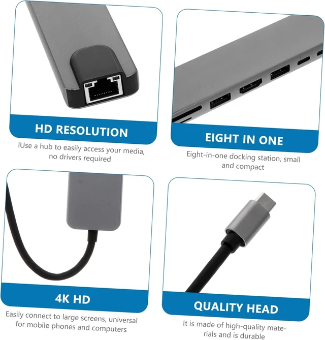 Alt view image 5 of 7 - Tofficu Type-c Docking Station USB Hub Converter for Laptop Office Use USB C Adapter and Hub Dock Station