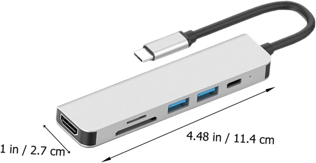Alt view image 2 of 7 - Artibetter 2pcs Multiport USB Hub Adapter Portable for Laptop Space Saving USB C to Display and Card Reader