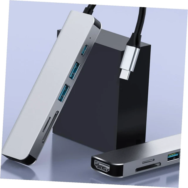 Alt view image 7 of 7 - Artibetter 2pcs Multiport USB Hub Adapter Portable for Laptop Space Saving USB C to Display and Card Reader