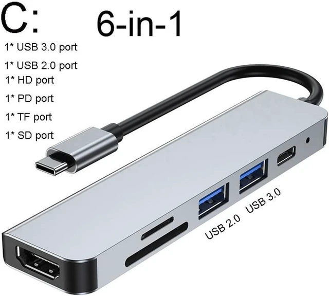 Main image of C Hub to -Compatible Rj45 100M VGA Adapter OTG Thunderbolt 3 Dock with PD TF SD(white-Starlight10)