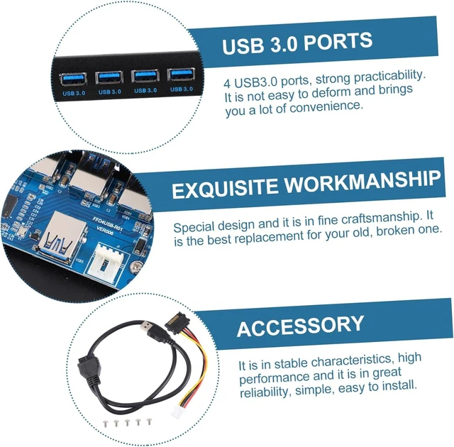 Alt view image 6 of 7 - Artibetter USB Front Panel Floppy Disk Bay Multi-Functional Internal USB Hub Computer Component