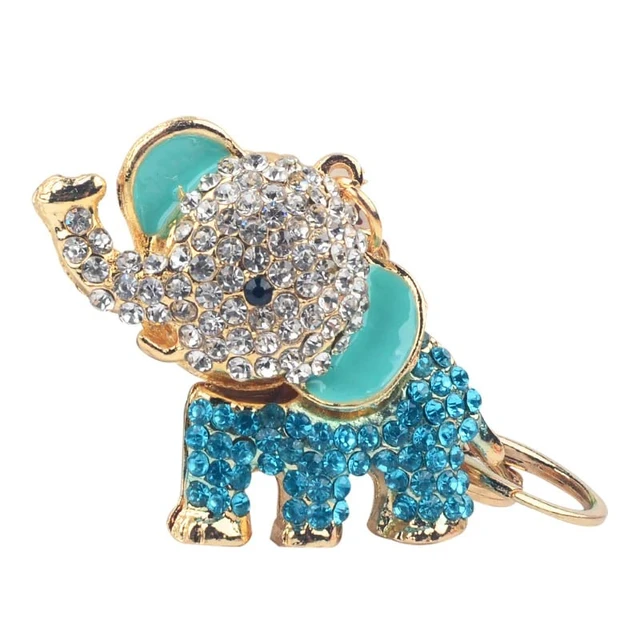 Alt view image 6 of 6 - xiexuelian Cartoon Diamond-Encrusted Elephant car Keychain Bag Pendant Cute Elephant Creative Ladies Wallet pendant