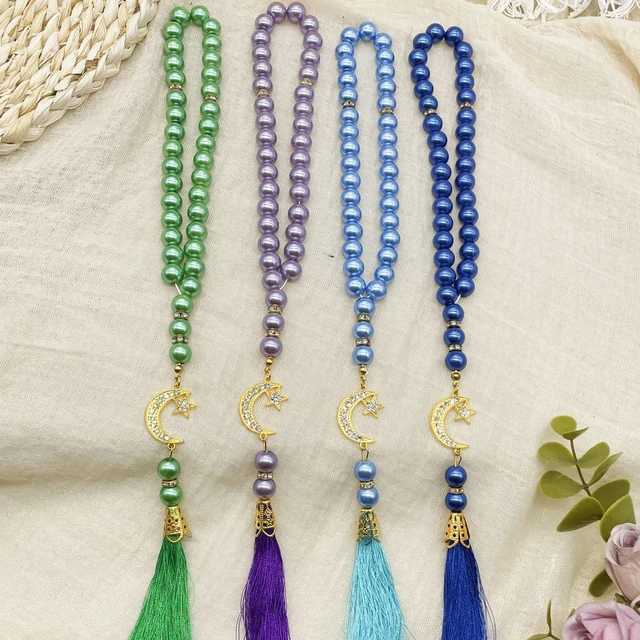 Alt view image 2 of 7 - jiahesuw Elegant 33 Bead Glass Prayer Beads Bracelet Handmade Muslims Accessory Jewelry for Meditation Or Religious Ceremonies