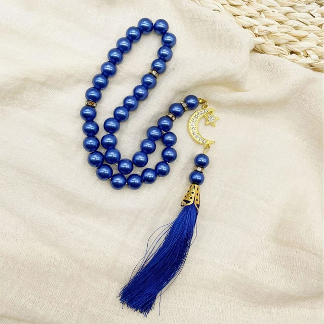 Alt view image 5 of 7 - jiahesuw Elegant 33 Bead Glass Prayer Beads Bracelet Handmade Muslims Accessory Jewelry for Meditation Or Religious Ceremonies