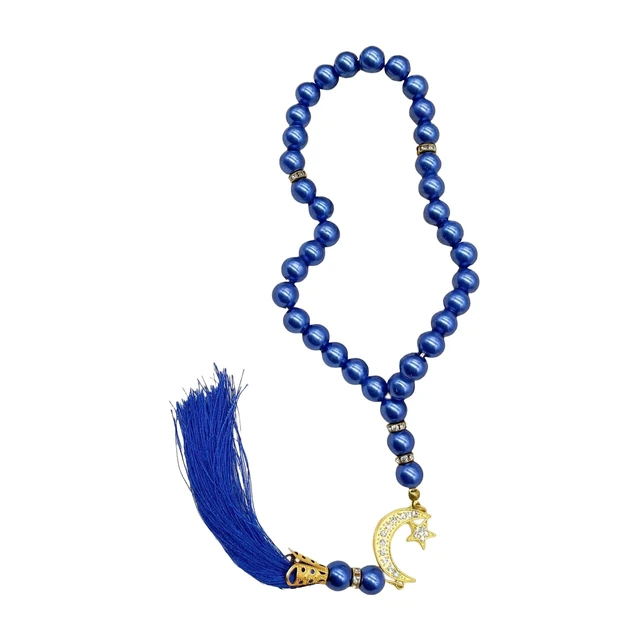 Alt view image 7 of 7 - jiahesuw Elegant 33 Bead Glass Prayer Beads Bracelet Handmade Muslims Accessory Jewelry for Meditation Or Religious Ceremonies