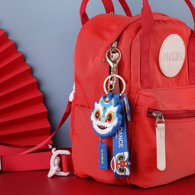Alt view image 4 of 6 - xiexuelian Lucky Lion Keychain PVC Soft Glue Cute Cartoon Lion Dance Schoolbag Pendant Creative Small gift