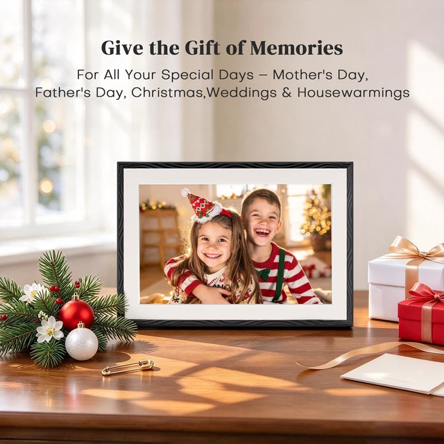 Alt view image 2 of 7 - Frameo Digital Picture Frame, 10.1'' Frameo Digital Photo Frame WiFi, 32GB | 1280*800 HD Touch Screen Digital Photo Frame for Wall, Share Photo Video, Birthday Gifts for Women