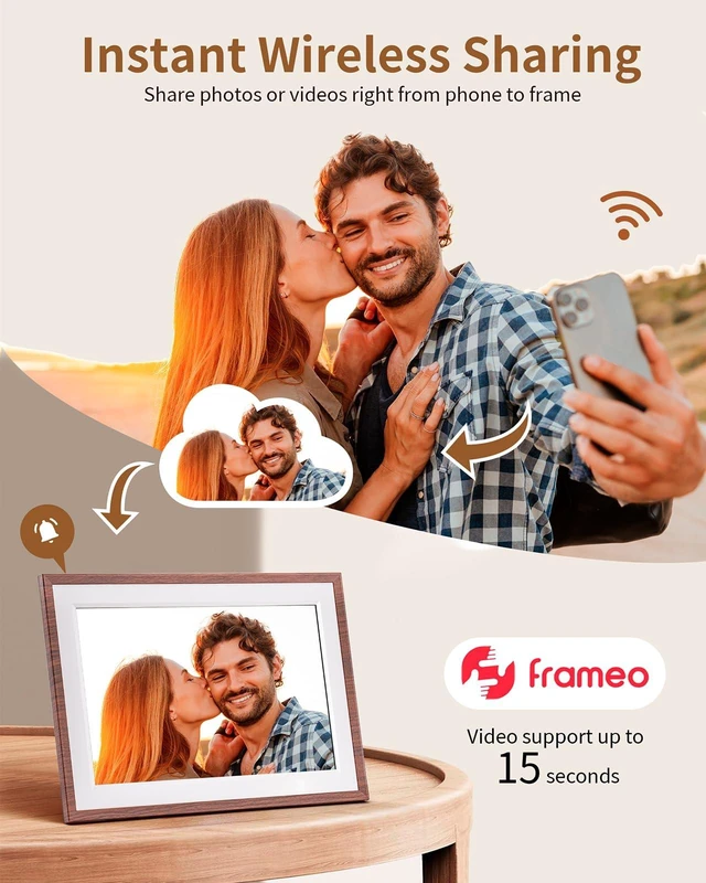 Alt view image 2 of 7 - Frameo 10.1 Inch WiFi Digital Picture FrameElectronic Frame,1280 * 800IPS HD Cloud Smart Digital Photo Frame,32GB Storage, Wall Mountable, Auto-Rotate,Easy to Share Photos or Videos via FRAMEO APP