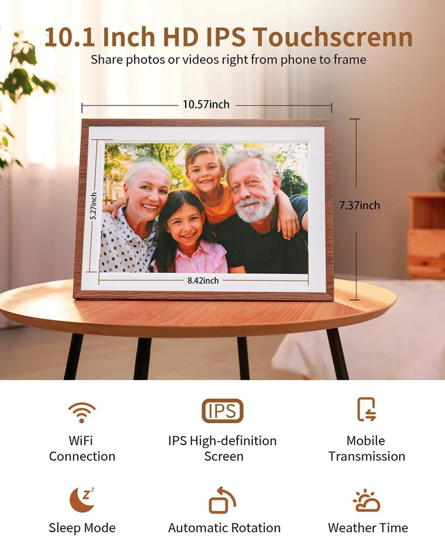 Alt view image 3 of 7 - Frameo 10.1 Inch WiFi Digital Picture FrameElectronic Frame,1280 * 800IPS HD Cloud Smart Digital Photo Frame,32GB Storage, Wall Mountable, Auto-Rotate,Easy to Share Photos or Videos via FRAMEO APP