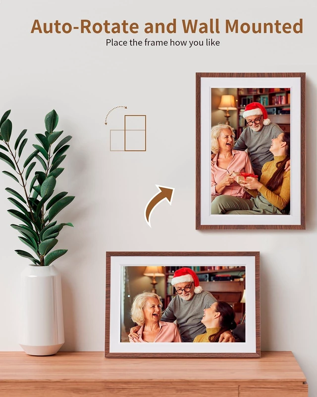 Alt view image 4 of 7 - Frameo 10.1 Inch WiFi Digital Picture FrameElectronic Frame,1280 * 800IPS HD Cloud Smart Digital Photo Frame,32GB Storage, Wall Mountable, Auto-Rotate,Easy to Share Photos or Videos via FRAMEO APP