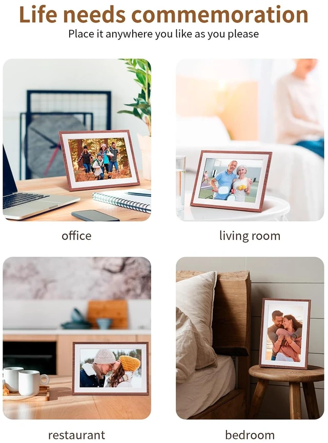 Alt view image 7 of 7 - Frameo 10.1 Inch WiFi Digital Picture FrameElectronic Frame,1280 * 800IPS HD Cloud Smart Digital Photo Frame,32GB Storage, Wall Mountable, Auto-Rotate,Easy to Share Photos or Videos via FRAMEO APP