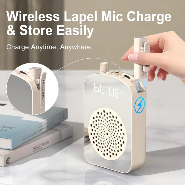 Alt view image 2 of 7 - A10 Voice Amplifier Wireless with Lavalier Microphone | Charging &Storage,Portable Voice Amplifier with Laple Mic Speaker,Mini Voice Amplifier for Classroom,Speech,Training Outdoor