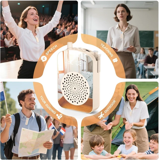 Alt view image 7 of 7 - A10 Voice Amplifier Wireless with Lavalier Microphone | Charging &Storage,Portable Voice Amplifier with Laple Mic Speaker,Mini Voice Amplifier for Classroom,Speech,Training Outdoor