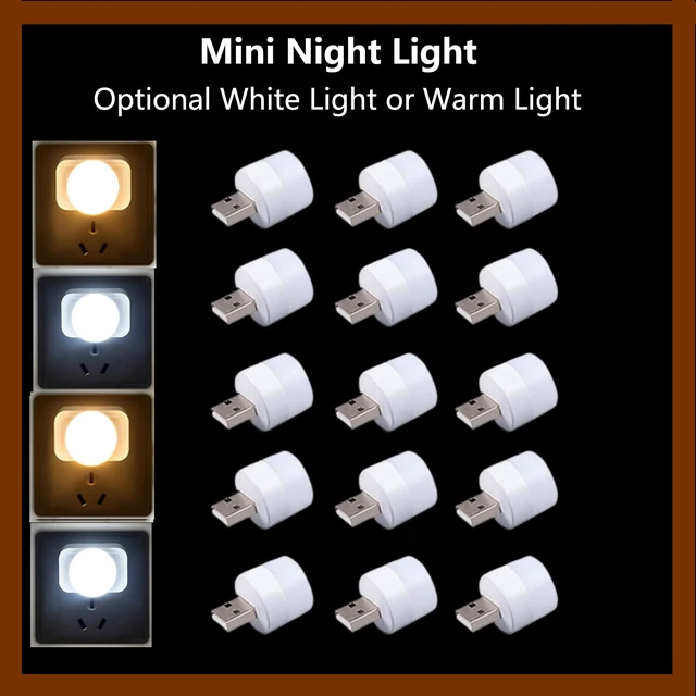 Alt view image 6 of 6 - 15 Pieces Mini USB Night Light, LED Light, Energy Saving LED, USB Laptop Light Bulb Night Lamp (Suitable Adapter 5V 1A) (White Light)