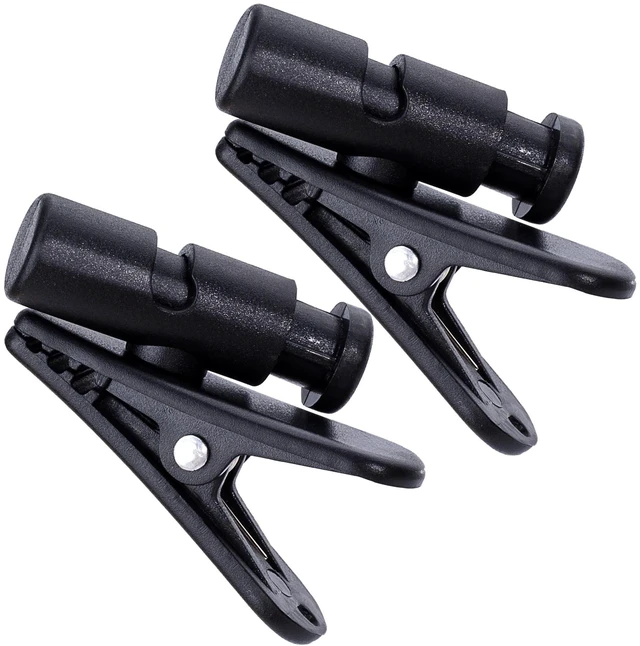 Main image of 2 Pack Headphone Clips for Earphone Wire, Black (for 0.5-3 mm) | 360 Degree Rotate Earphone Microphone Cable Clips, Headset Mic Cord Clamp for Clothing, Shirt, Collar