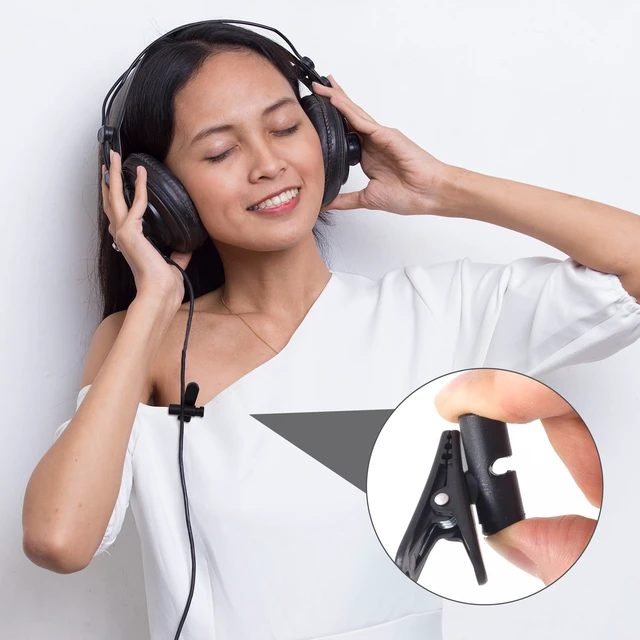 Alt view image 5 of 7 - 2 Pack Headphone Clips for Earphone Wire, Black (for 0.5-3 mm) | 360 Degree Rotate Earphone Microphone Cable Clips, Headset Mic Cord Clamp for Clothing, Shirt, Collar