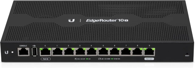 Main image of Ubiquiti Networks EdgeRouter 10X, 10-Port High-Performance Gigabit Router with PoE Flexibility (ER-10X)