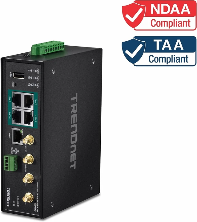 Alt view image 3 of 7 - TRENDnet Industrial AC1200 Wireless Gigabit PoE+ Router, TI-WP100