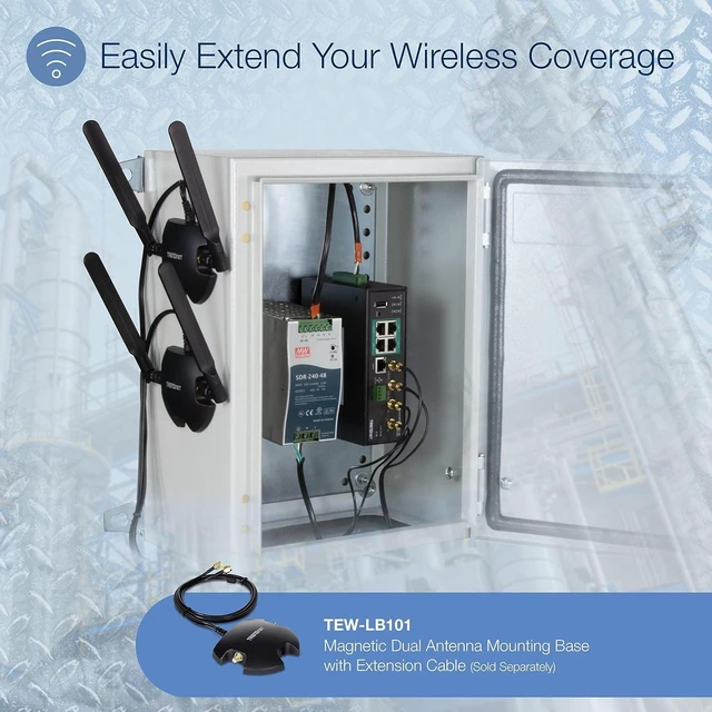 Alt view image 2 of 7 - TRENDnet Industrial AC1200 Wireless Gigabit PoE+ Router, TI-WP100