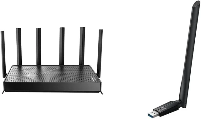 Main image of TP-Link Wi-Fi 7 Bundle Archer BE600 BE9700 Tri-Band Router with 10G Port & TBE400U Plus BE6500 Tri-Band USB 3.0 Wi-Fi Adapter for Windows 11/10, MLO, 4K-QAM, WPA3