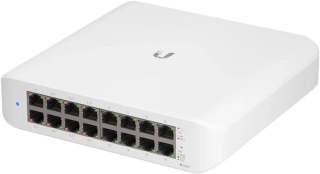 Main image of Ubiquiti - UniFi Switch (USW-Lite-16-PoE, 16 Gigabit Ethernet Ports, 8 PoE+ Ports, Wall Mounted)