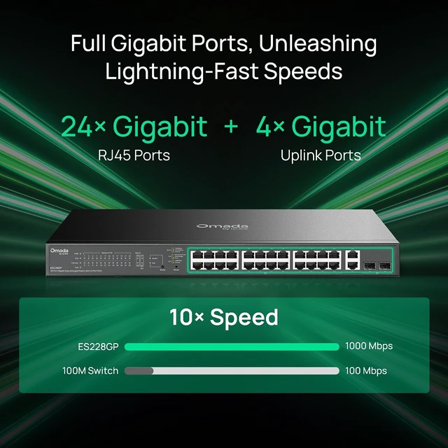 Alt view image 2 of 7 - Omada ES228GP, 24 Port Gigabit Easy Managed PoE Switch
