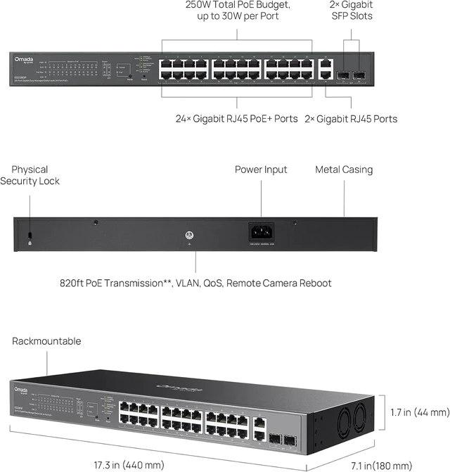 Alt view image 7 of 7 - Omada ES228GP, 24 Port Gigabit Easy Managed PoE Switch