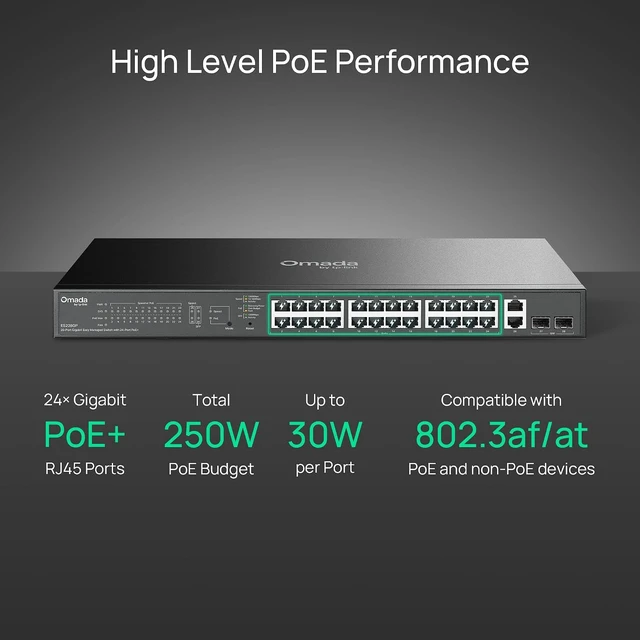 Alt view image 3 of 7 - Omada ES228GP, 24 Port Gigabit Easy Managed PoE Switch