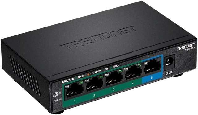 Alt view image 2 of 4 - TRENDnet 5-Port Gigabit PoE+ Switch,TPE-TG52,Lifetime Protection