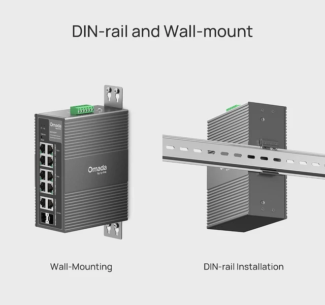 Alt view image 2 of 7 - Omada IES210GPP, 8 Port Gigabit Industrial Easy Managed PoE Switch