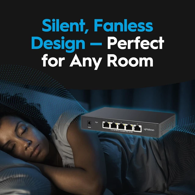 Alt view image 3 of 7 - Hitron APEX2108 8-Port 2.5G Ethernet Unmanaged PoE+ Switch 120W PoE, Fanless, 160Gbps Capacity
