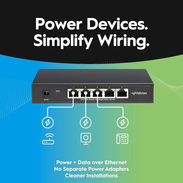 Alt view image 7 of 7 - Hitron APEX2108 8-Port 2.5G Ethernet Unmanaged PoE+ Switch 120W PoE, Fanless, 160Gbps Capacity
