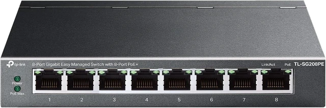 Main image of TP-Link TL-SG208PE, 8 Port Gigabit Easy Managed PoE Switch