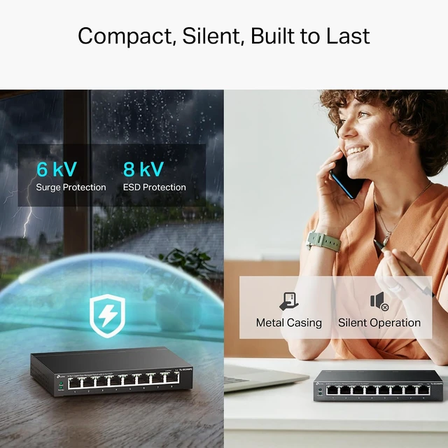 Alt view image 4 of 7 - TP-Link TL-SG208PE, 8 Port Gigabit Easy Managed PoE Switch