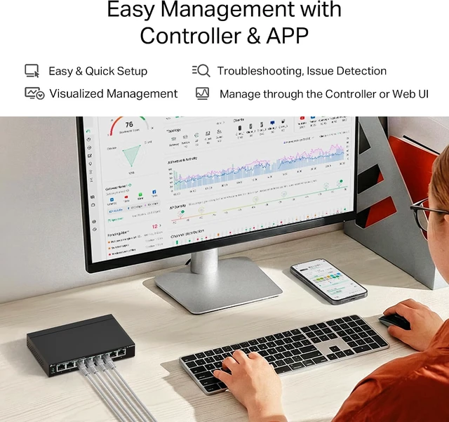 Alt view image 6 of 7 - TP-Link TL-SG208PE, 8 Port Gigabit Easy Managed PoE Switch