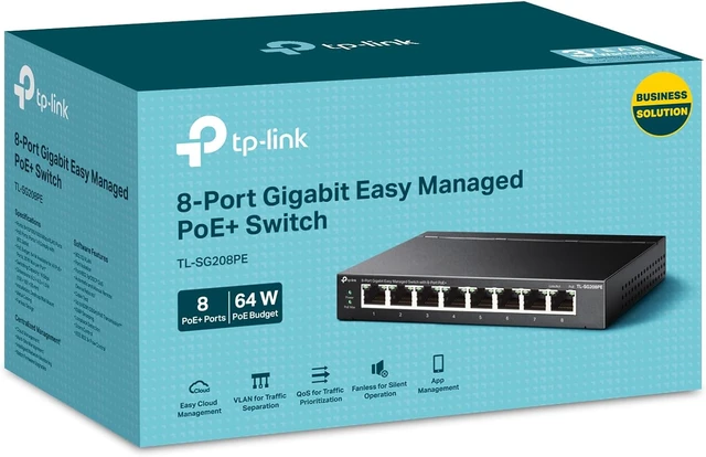 Alt view image 7 of 7 - TP-Link TL-SG208PE, 8 Port Gigabit Easy Managed PoE Switch