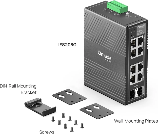 Alt view image 7 of 7 - Omada IES208G, 8 Port Gigabit Easy Managed Industrial Switch
