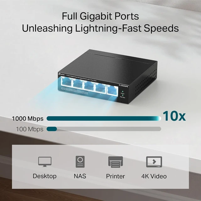 Alt view image 3 of 7 - TP-Link TL-SG205PE, 5 Port Gigabit Easy Managed PoE Switch