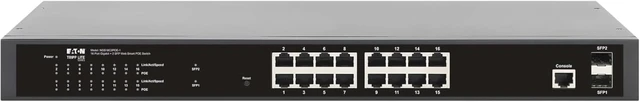 Alt view image 3 of 7 - Eaton Tripp Lite Series 16-Port Gigabit Managed PoE+ Switch with 2 SFP Ports, Easy Smart WebManaged Layer 2 Ethernet Splitter, 220W, 1 Gbps, 1U Rack Mount or Desktop, 3Year Warranty (NGS16C2POE-1)