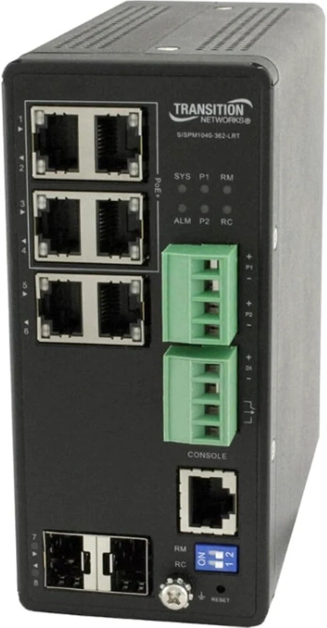 Main image of Transition Networks Managed Hardened PoE+ Switch