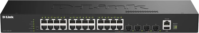 Main image of D-Link 28-Port Gigabit Ethernet Switch, Next-Gen Layer 3 Stackable Smart-Managed, 24x Ports, 2X 10GBase-T, 2X 10G SFP+ Ports (DGS-1520-28)
