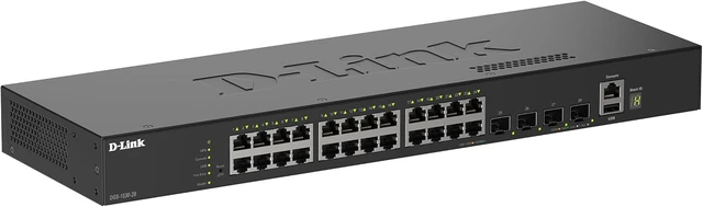 Alt view image 2 of 3 - D-Link 28-Port Gigabit Ethernet Switch, Next-Gen Layer 3 Stackable Smart-Managed, 24x Ports, 2X 10GBase-T, 2X 10G SFP+ Ports (DGS-1520-28)