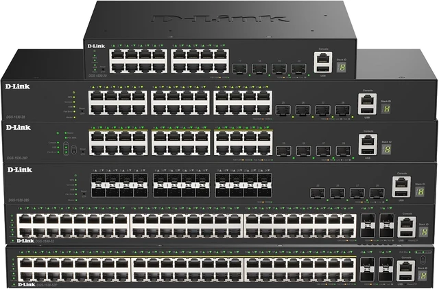 Alt view image 3 of 3 - D-Link 28-Port Gigabit Ethernet Switch, Next-Gen Layer 3 Stackable Smart-Managed, 24x Ports, 2X 10GBase-T, 2X 10G SFP+ Ports (DGS-1520-28)