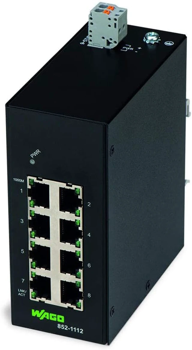 Alt view image 2 of 4 - WAGO 852-1112 1 GBPS, 100MBPS, 8 Ports, DIN Rail Mount, ETHERNET Switch, Network SPEEDS:10MBPS, RJ45 X 8, ROHS Compliant
