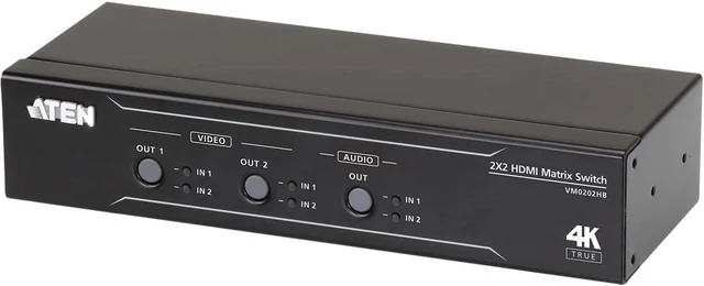 Main image of 2X2 True 4K HDMI Matrix Switch with Audio DE-EMBEDDER