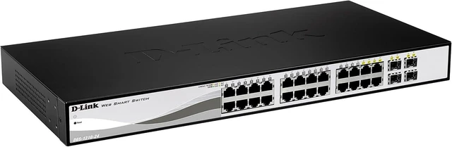 Main image of Web Smart 24-Port Gigabit Switch with 4 Combo SFP Slots, D-Link Green
