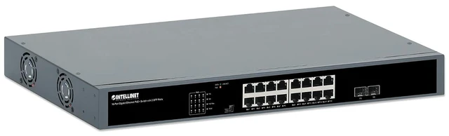 Main image of Intellinet 16-Port PoE+ Gigabit Ethernet Switch, 250W, 2 SFP Ports