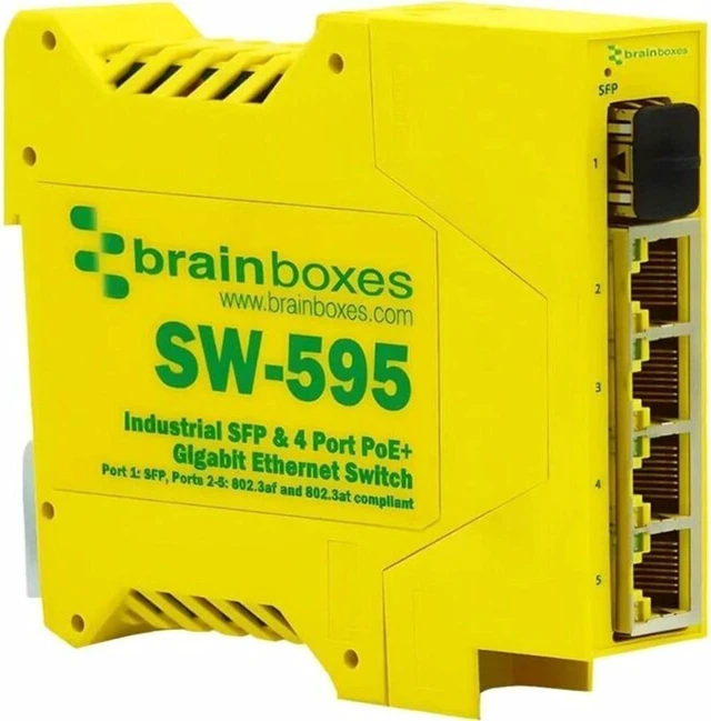 Main image of SW-595 Industrial 1 SFP & 4 Port PoE+ Gigabit Ethernet Switch