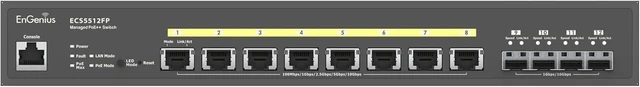 Alt view image 3 of 7 - EnGenius Cloud 10 Gigabit ECS5512FP 8-Port PoE++ Switch with 420W Budget, 4 SFP+ Uplink Ports